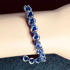Artisan Captured Crystal Bracelet in Sapphire